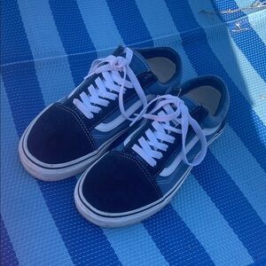 Vans Navy and White Lace-Up Sneakers